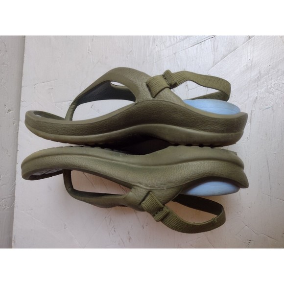 CROCS Athens Flip Flops Sandals Thong Green Blue child 6/7 Slip On Strap - Picture 4 of 7